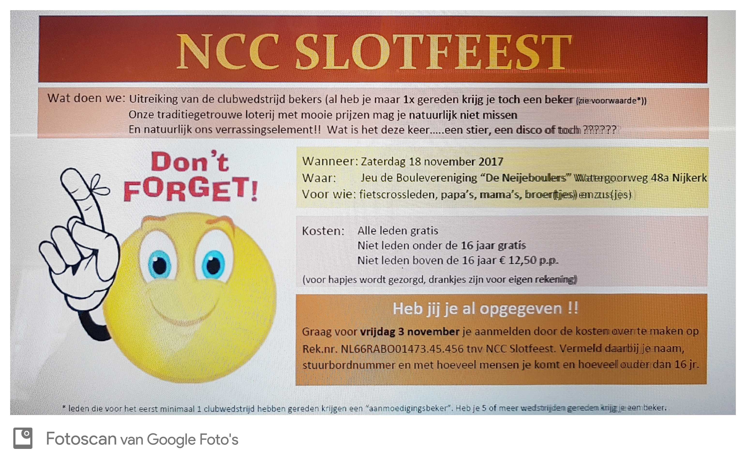NCC slotfeest 18 november